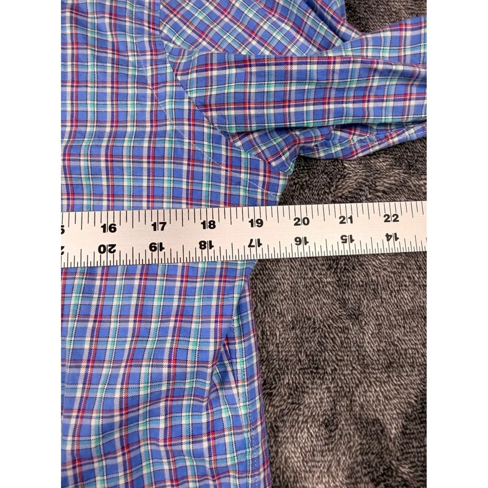 Polo Ralph Lauren Mens Small Blue Red Plaid Button Down Shirt Long Sleeve Pony